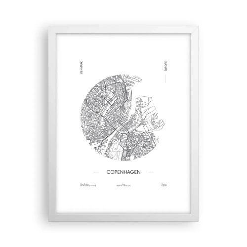 Affiche dans un cadre blanc - Poster - Anatomie de Copenhague - 30x40 cm