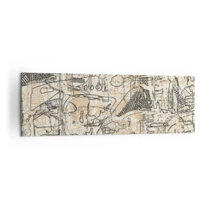 Impression sur toile - Image sur toile - Motifs abstraits et lignes sur fond beige - 160x50cm - Il attend d'être décodé - Décoration murale moderne pour le salon et la chambre ARTTOR