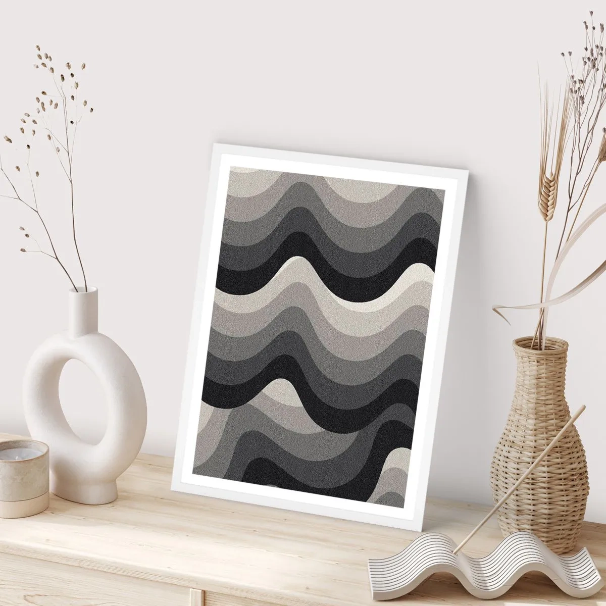 Affiche dans un cadre blanc - Poster - Vague après vague - 70x100 cm