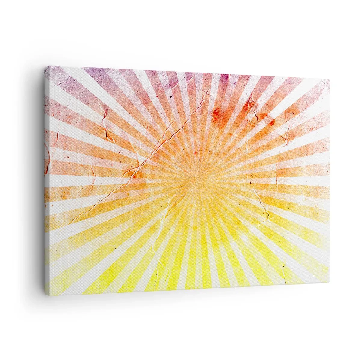 Impression sur toile - Image sur toile - Rayons de soleil dans les tons orange et jaune - 70x50cm - Levant et couchant - Décoration murale moderne pour le salon et la chambre ARTTOR