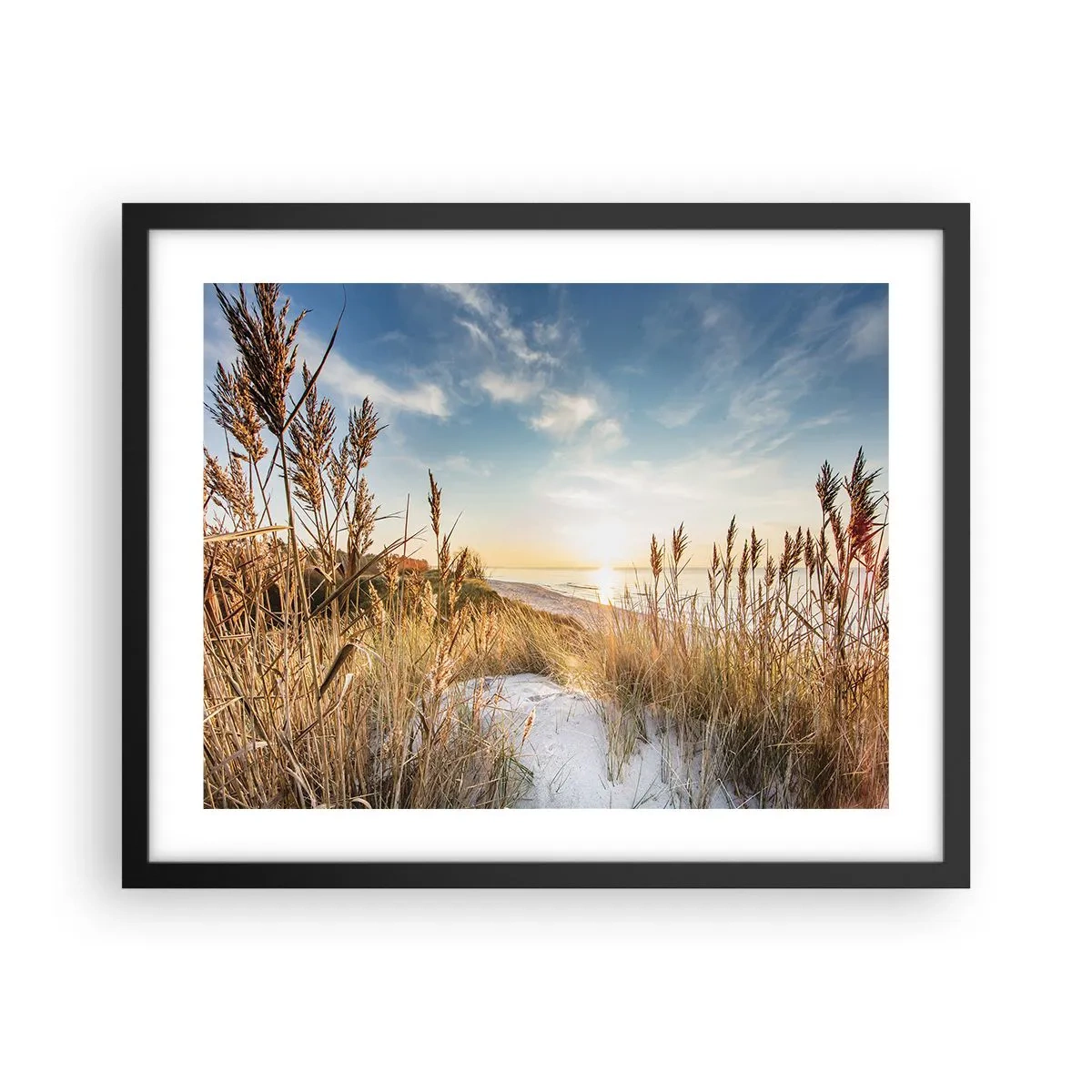 Affiche dans un cadre noir - Poster - Plage du nord - 50x40 cm