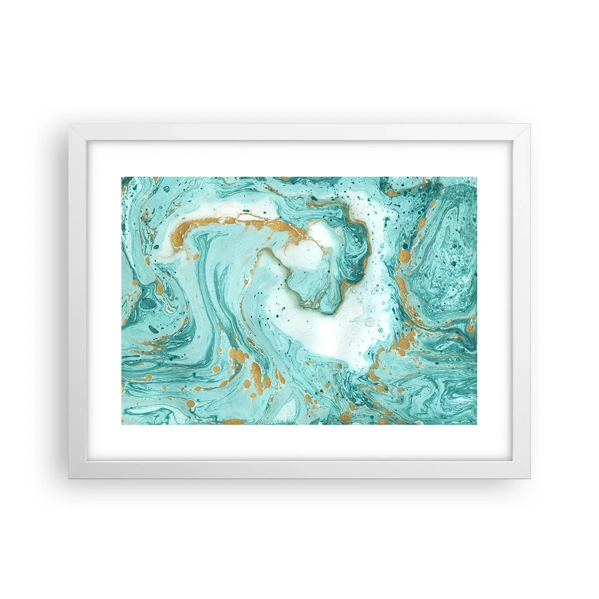 Affiche dans un cadre blanc - Poster - Sous la grande vague de l'ère Edo - 40x30 cm