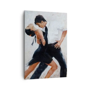 Impression sur toile - Image sur toile - Un couple dansant dans une photo élégante et sensuelle - 70x100cm - Tango de mes rêves et pensées - Décoration murale moderne pour le salon et la chambre ARTTOR