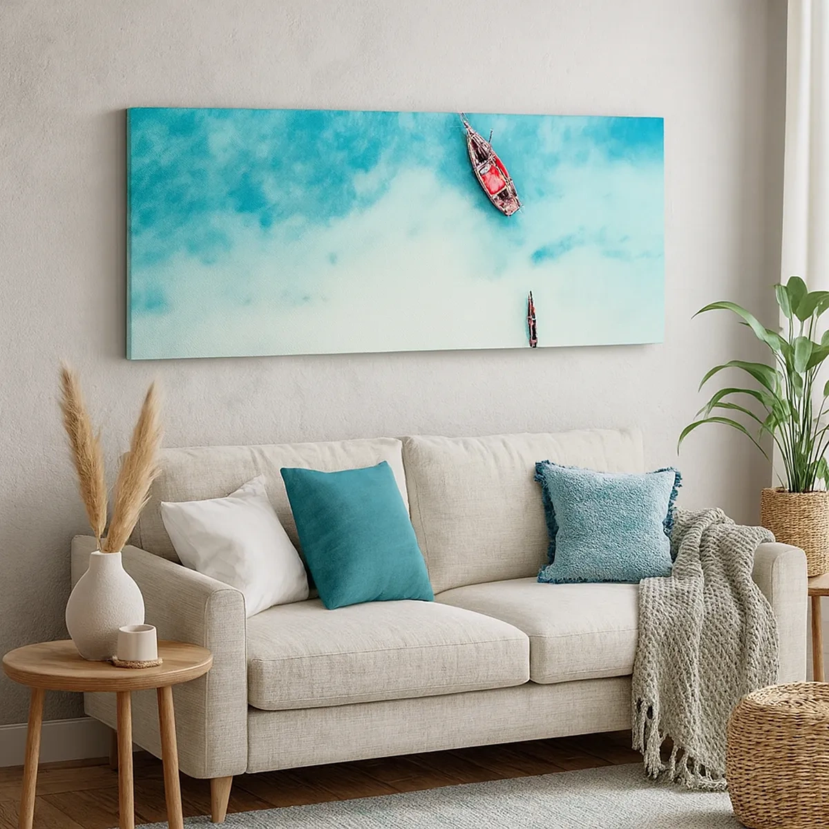 Impression sur toile - Image sur toile - Car sur les plages de Zanzibar, quand il y a un débordement d'eau... - 30x30 cm