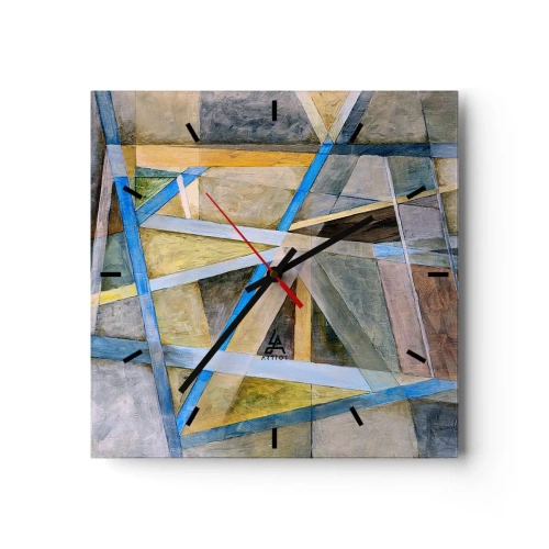 Horloge murale - Pendule murale - Tout droit ou en diagonale ? - 40x40 cm