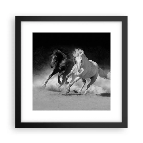 Affiche dans un cadre noir - Poster - Galop de la liberté - 30x30 cm