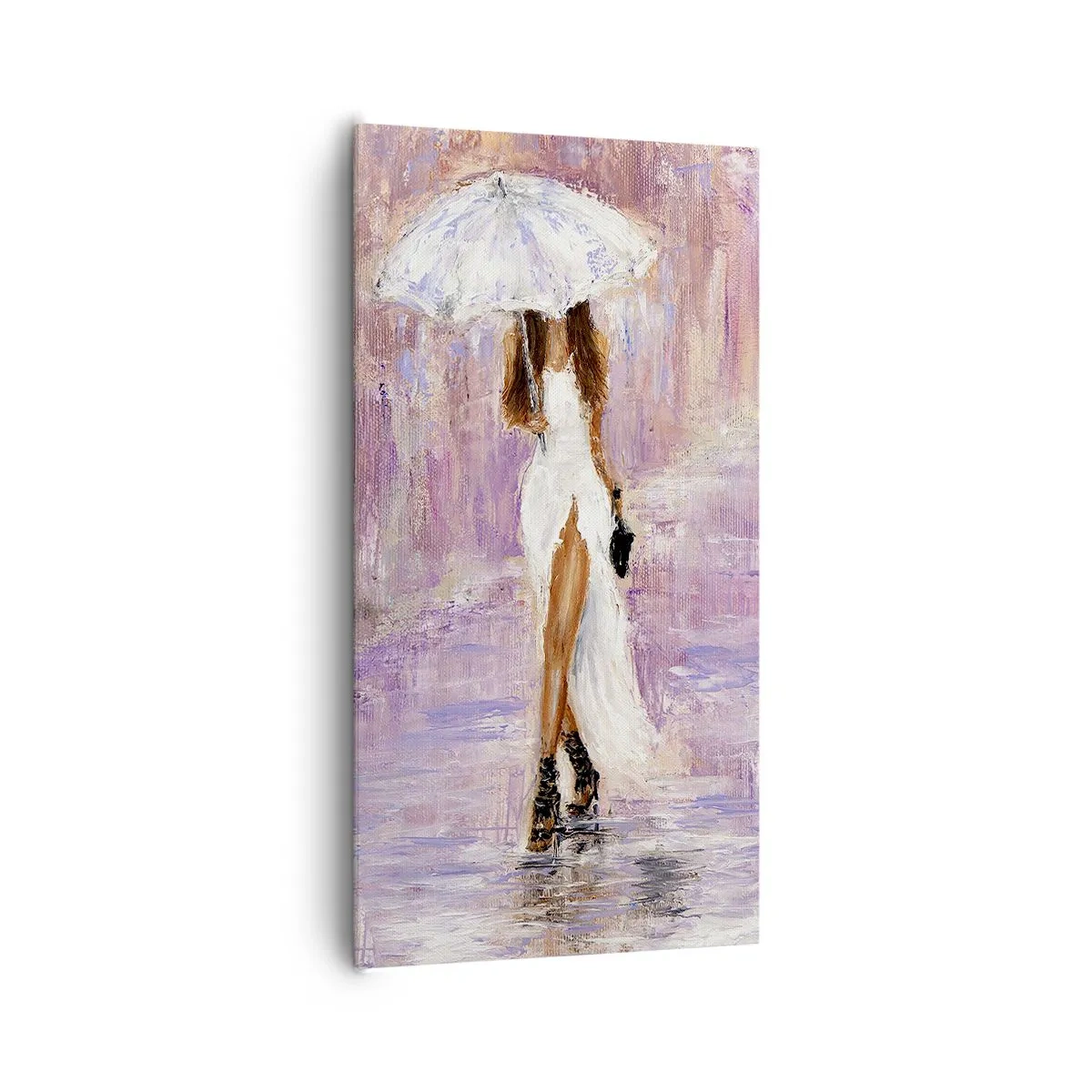 Impression sur toile - Image sur toile - Sous la pluie lilas - 65x120 cm