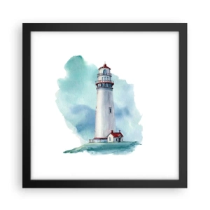 Affiche dans un cadre noir - Poster - La douce sœur du bleu - 30x30 cm