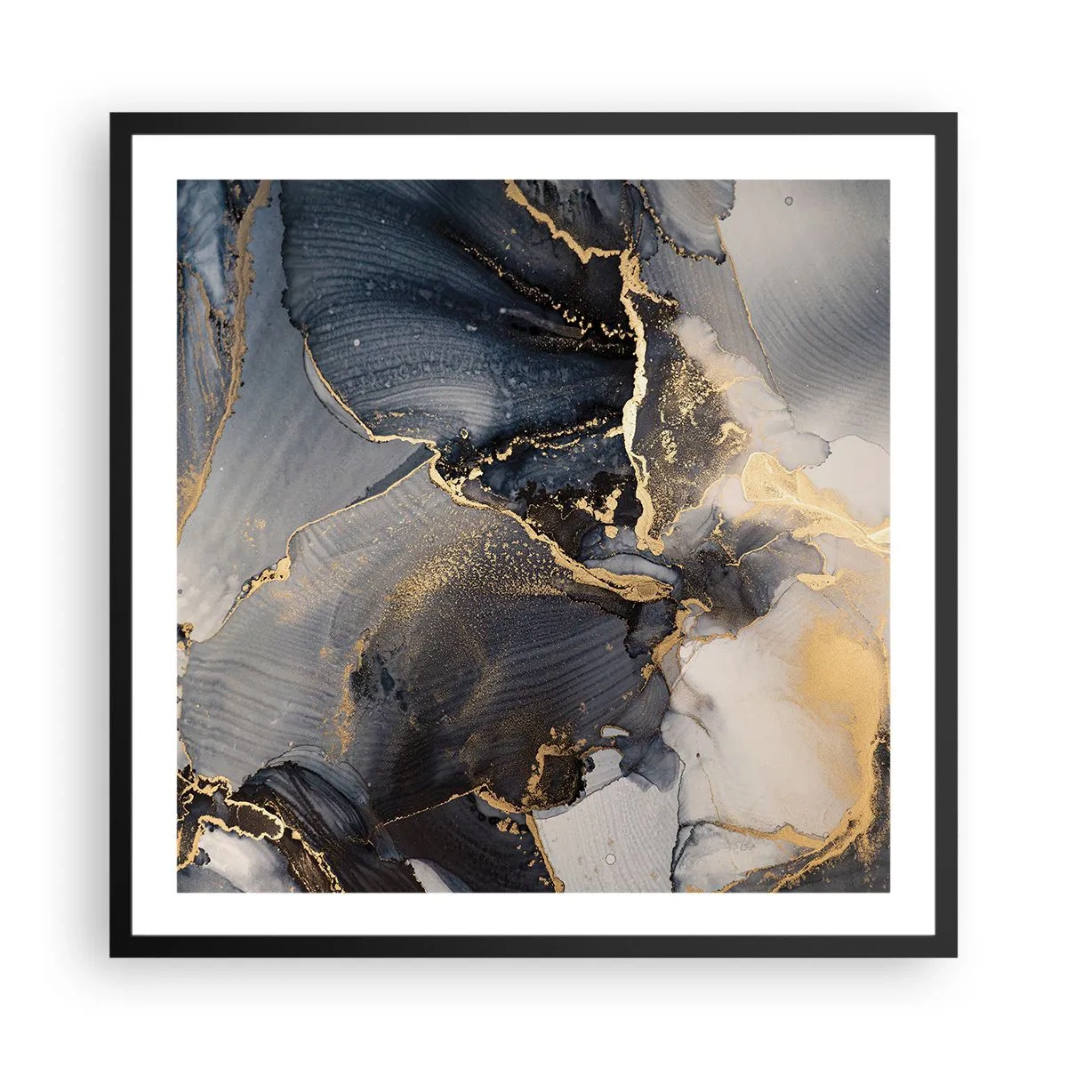 Affiche dans un cadre noir - Poster - La vie de la pierre - 60x60 cm