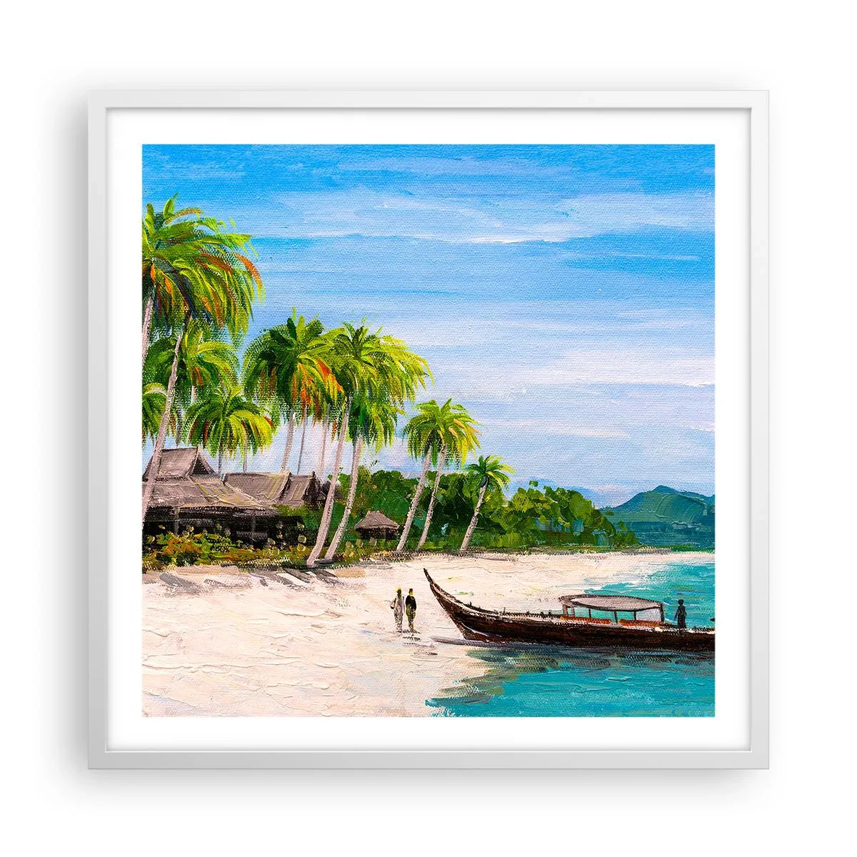 Affiche dans un cadre blanc - Poster - Rêve exotique - 60x60 cm