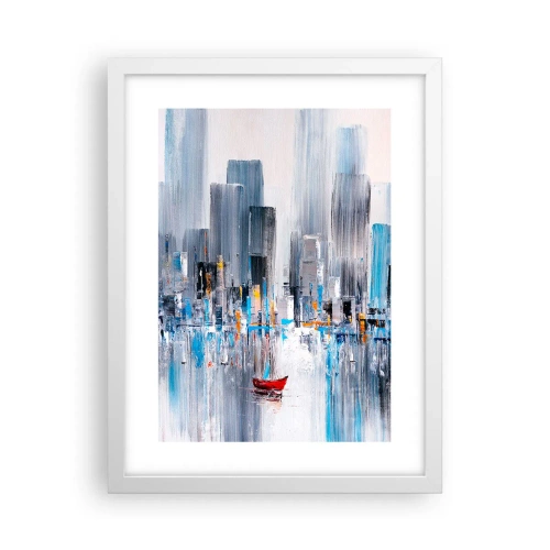 Affiche dans un cadre blanc - Poster - Une métropole au bord de la baie - 30x40 cm