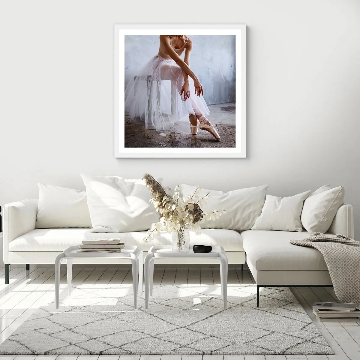 Affiche dans un cadre blanc - Poster - Avant que les lumières de la rampe ne clignotent - 40x40 cm