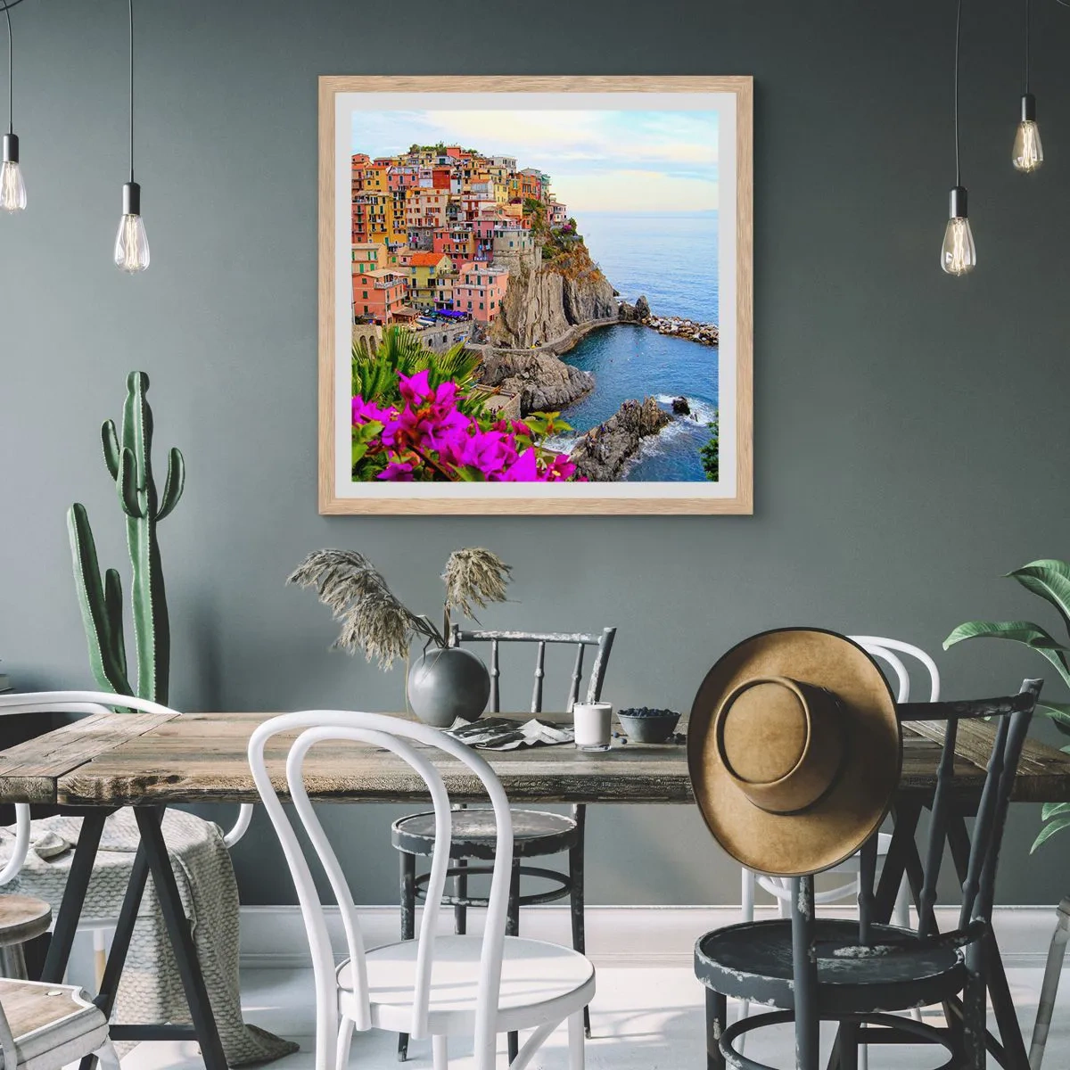 Affiche dans un chêne clair - Poster - La ville qui rit - 30x30 cm