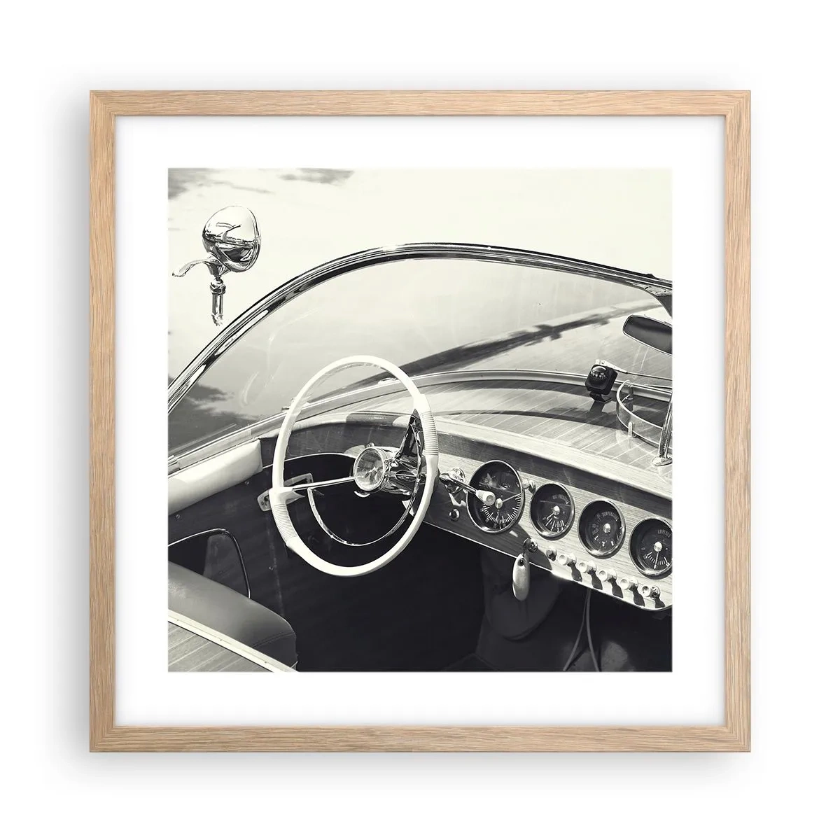 Affiche dans un chêne clair - Poster - Temps pour riche - 40x40 cm