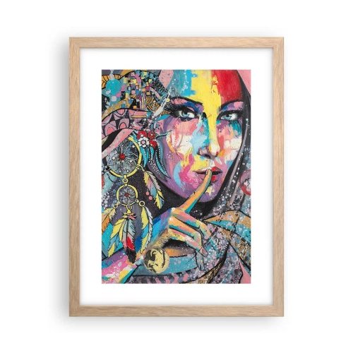 Affiche dans un chêne clair - Poster - Taisez-vous jusqu'à ce que vous compreniez - 30x40 cm