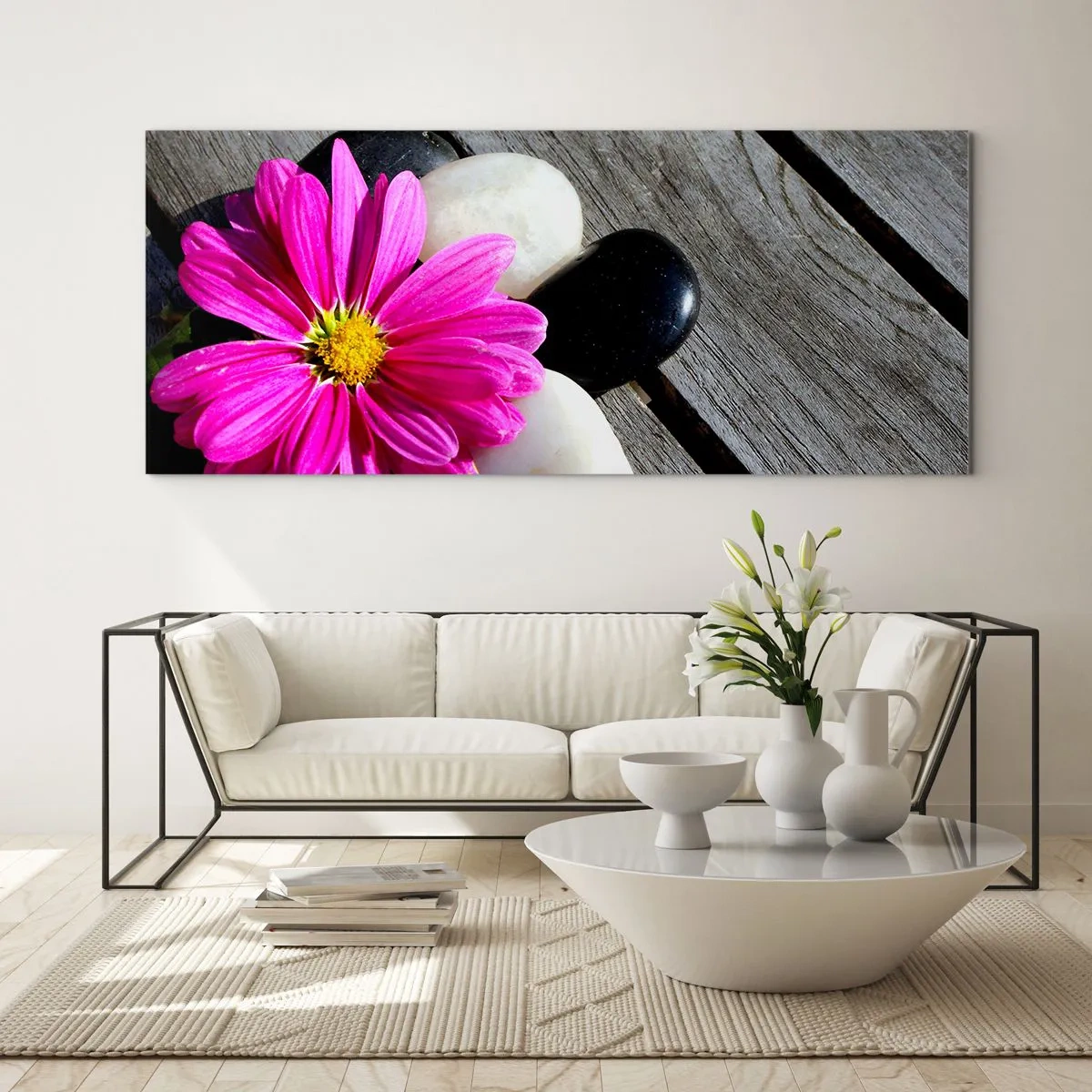 Impression sur verre - Image sur verre - Repos sur la jetée - 100x40 cm