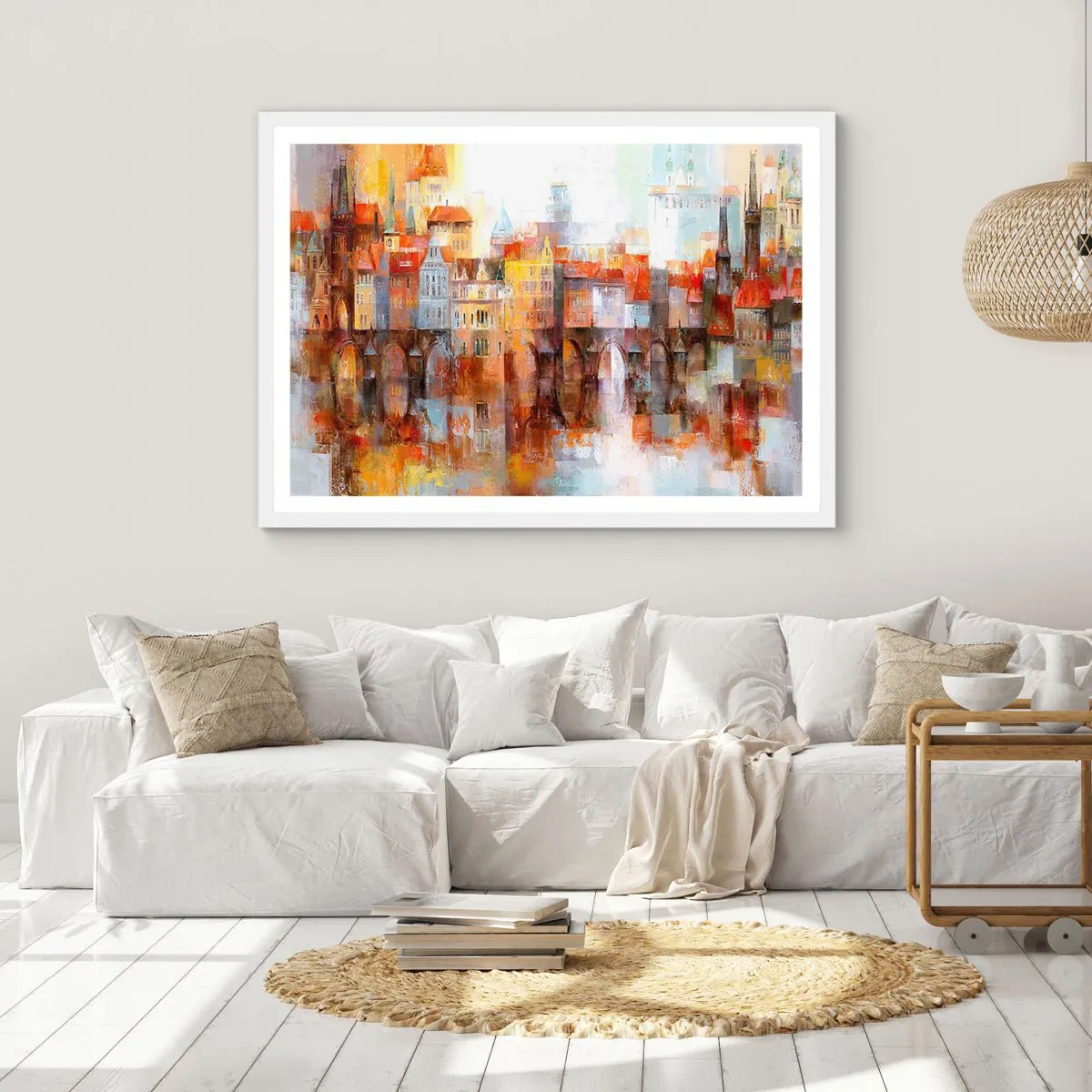 Affiche dans un cadre blanc - Poster - C'est aussi beau sous le pont - 100x70 cm