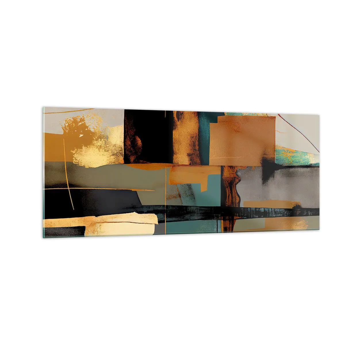 Impression sur verre - Image sur verre - Abstraction – lumière et ombre - 100x40 cm