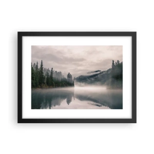Affiche dans un cadre noir - Poster - Reflet dans le brouillard - 40x30 cm