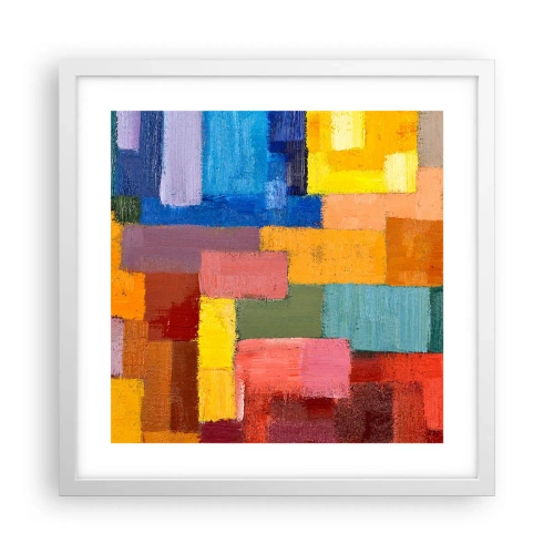 Affiche dans un cadre blanc - Poster - Chacun est différent, tout est coloré - 40x40 cm