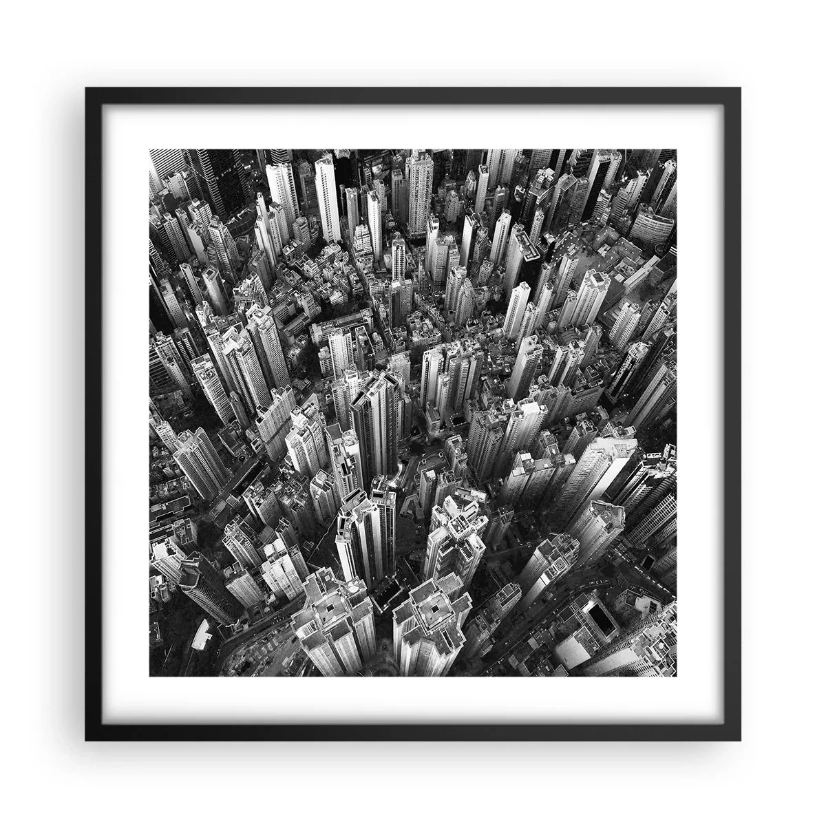 Affiche dans un cadre noir - Poster - Toujours de plus en plus haut - 50x50 cm