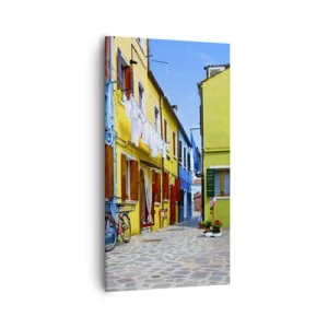 Impression sur toile - Image sur toile - Pastel, douce ruelle - 55x100 cm
