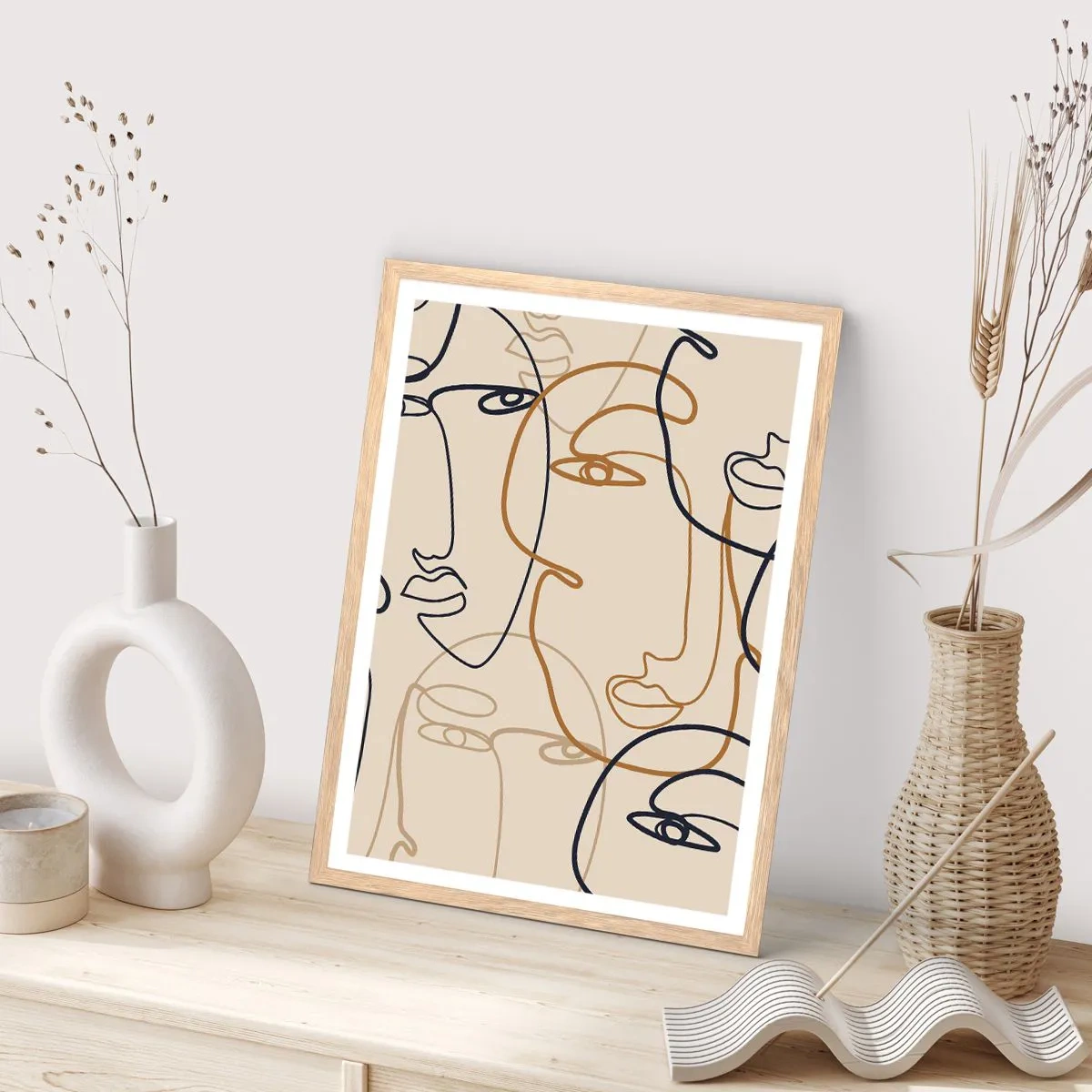 Affiche dans un chêne clair - Poster - Portrait multiplié - 70x100 cm