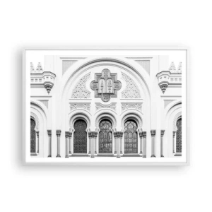 Affiche dans un cadre blanc - Poster - À la frontière des cultures - 100x70 cm