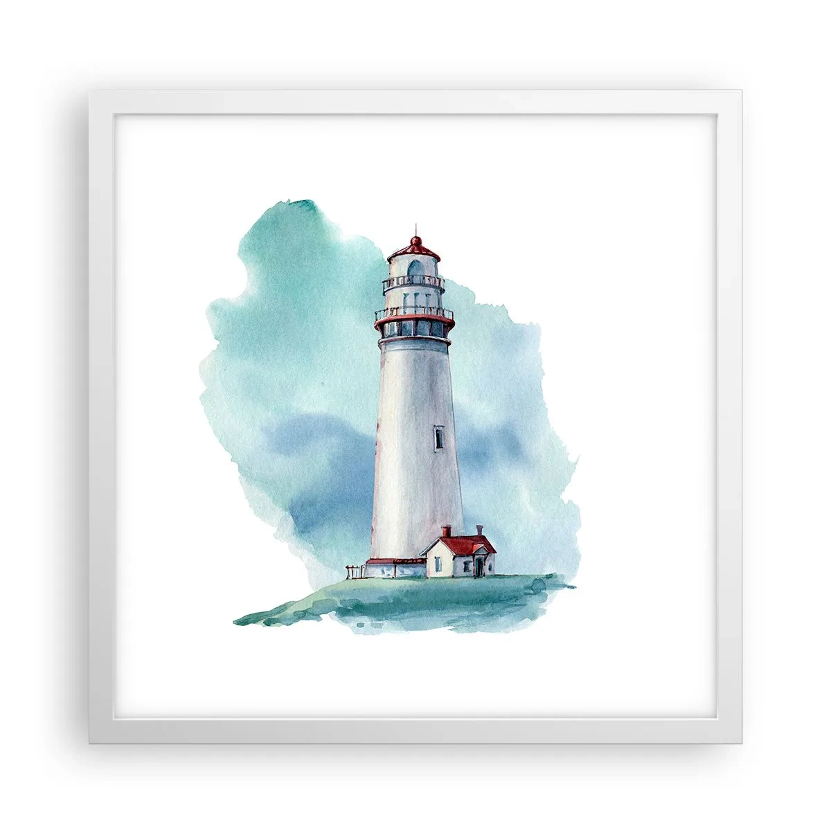 Affiche dans un cadre blanc - Poster - La douce sœur du bleu - 40x40 cm