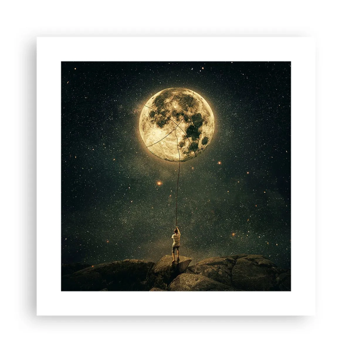 Affiche - Poster - Celui qui a volé la lune - 40x40 cm