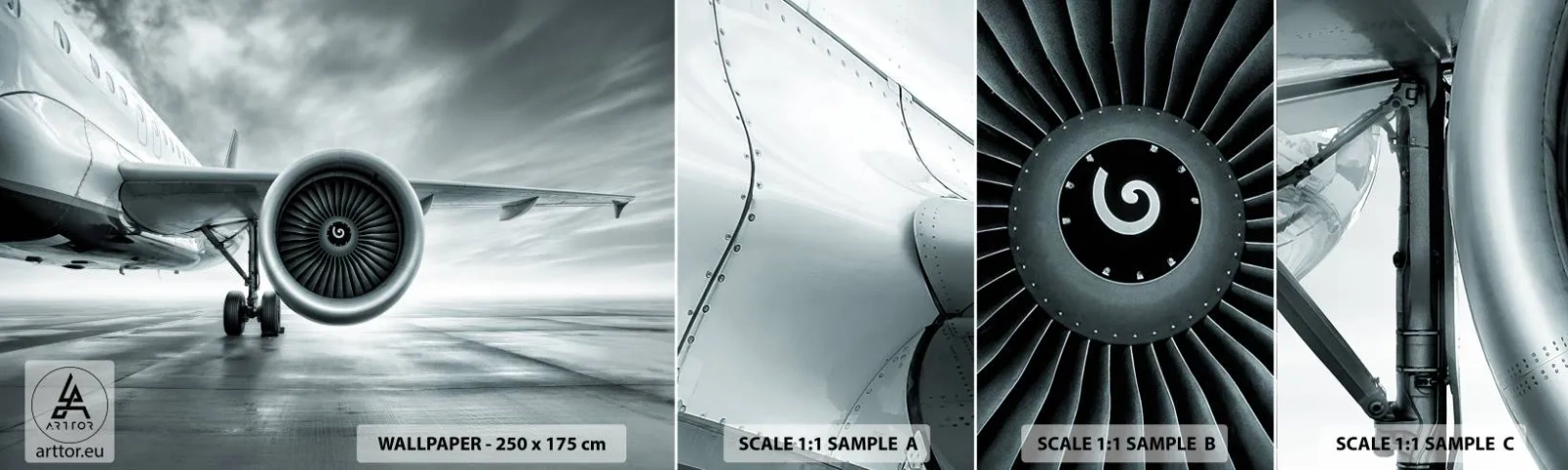 Échantillon De Papier Peint Standard Eco - Sent la force! - Avion, Voyage, Entreprise - 100x30 cm