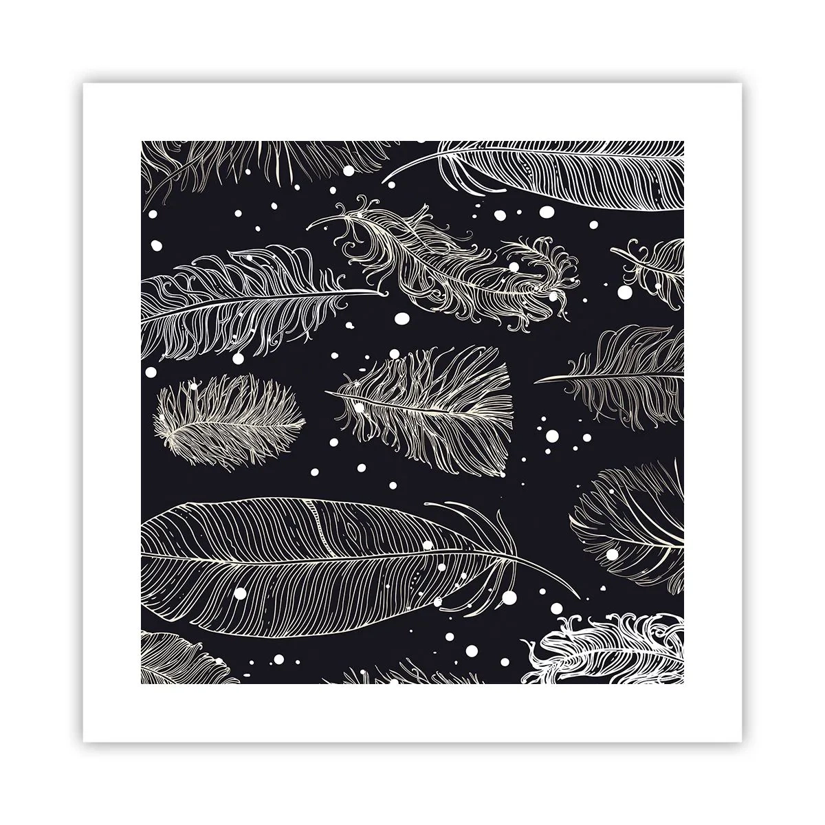 Affiche - Poster - Toile de plumes - 40x40 cm