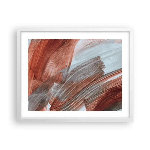 Affiche dans un cadre blanc - Poster - Abstraction venteuse et automnale - 50x40 cm