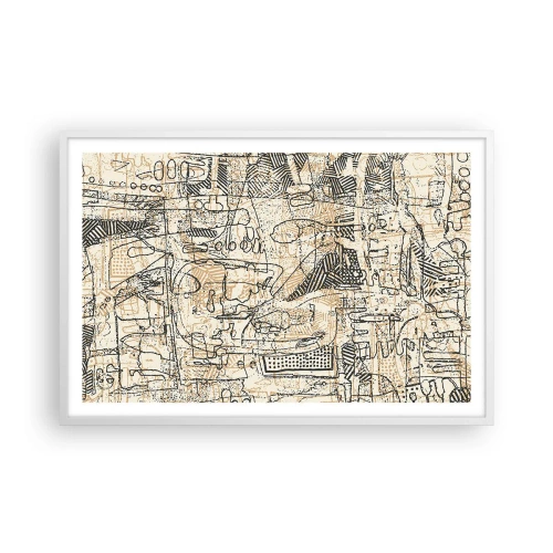 Affiche dans un cadre blanc - Poster - Il attend d'être décodé - 91x61 cm