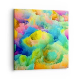 Impression sur toile - Image sur toile - Plumule arc-en-ciel - 30x30 cm