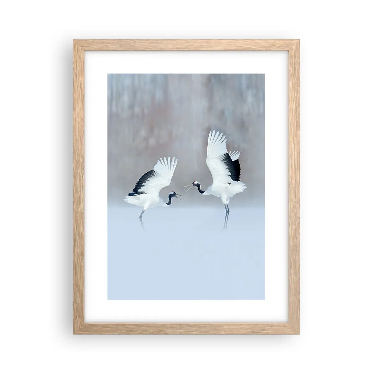 Affiche dans un chêne clair - Poster - Danse dans le brouillard - 30x40 cm