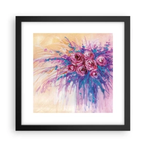 Affiche dans un cadre noir - Poster - Fontaine aux roses - 30x30 cm