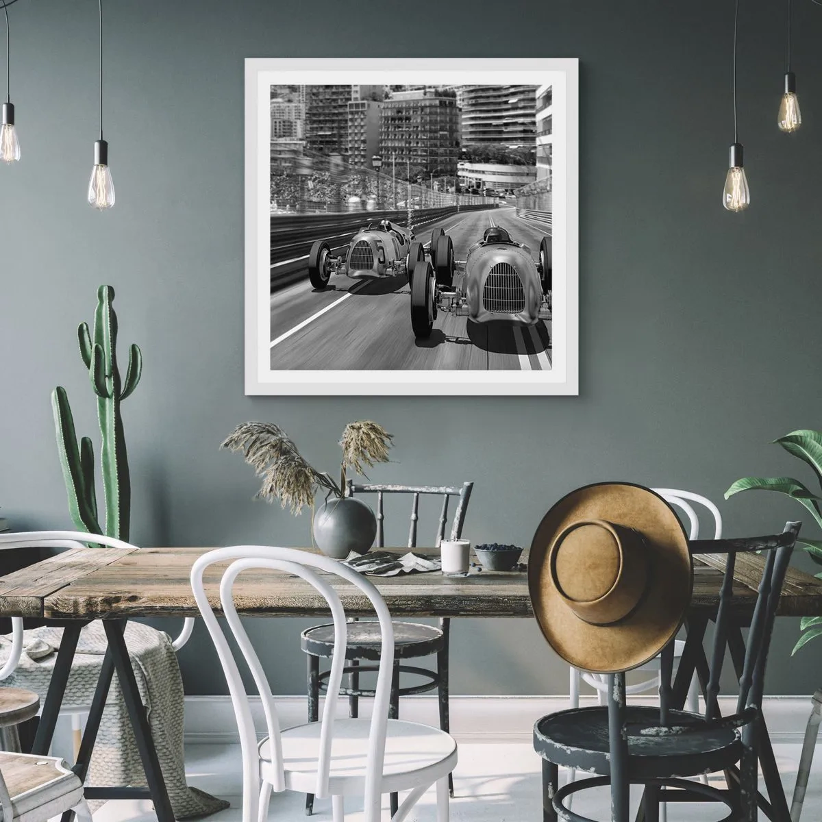 Affiche dans un cadre blanc - Poster - Il y a longtemps à Monté Carlo - 40x40 cm