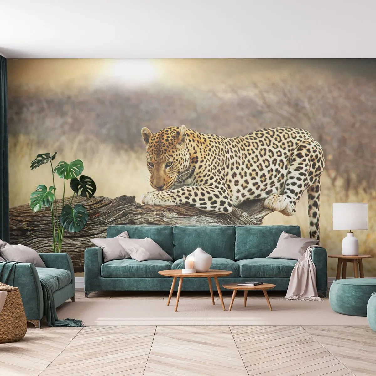 Papier Peint Autocollant Deluxe Sticker - Je suis ma propre route - Animaux, léopard, Afrique - 250x175 cm