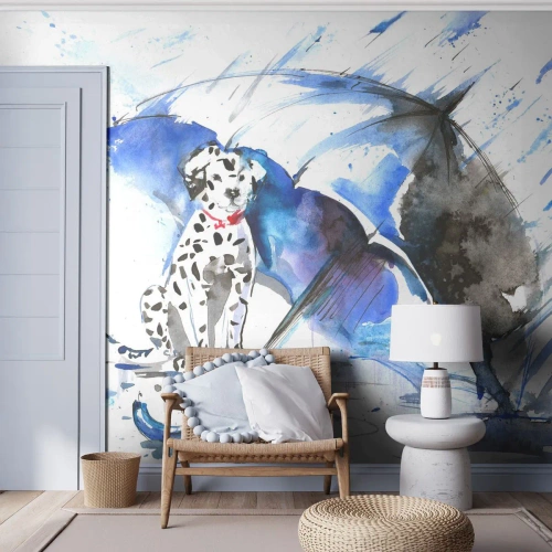 Papier Peint Autocollant Deluxe Sticker - C'est à ça que sert un ami - Abstraction, Chien, Pluie - 250x175 cm