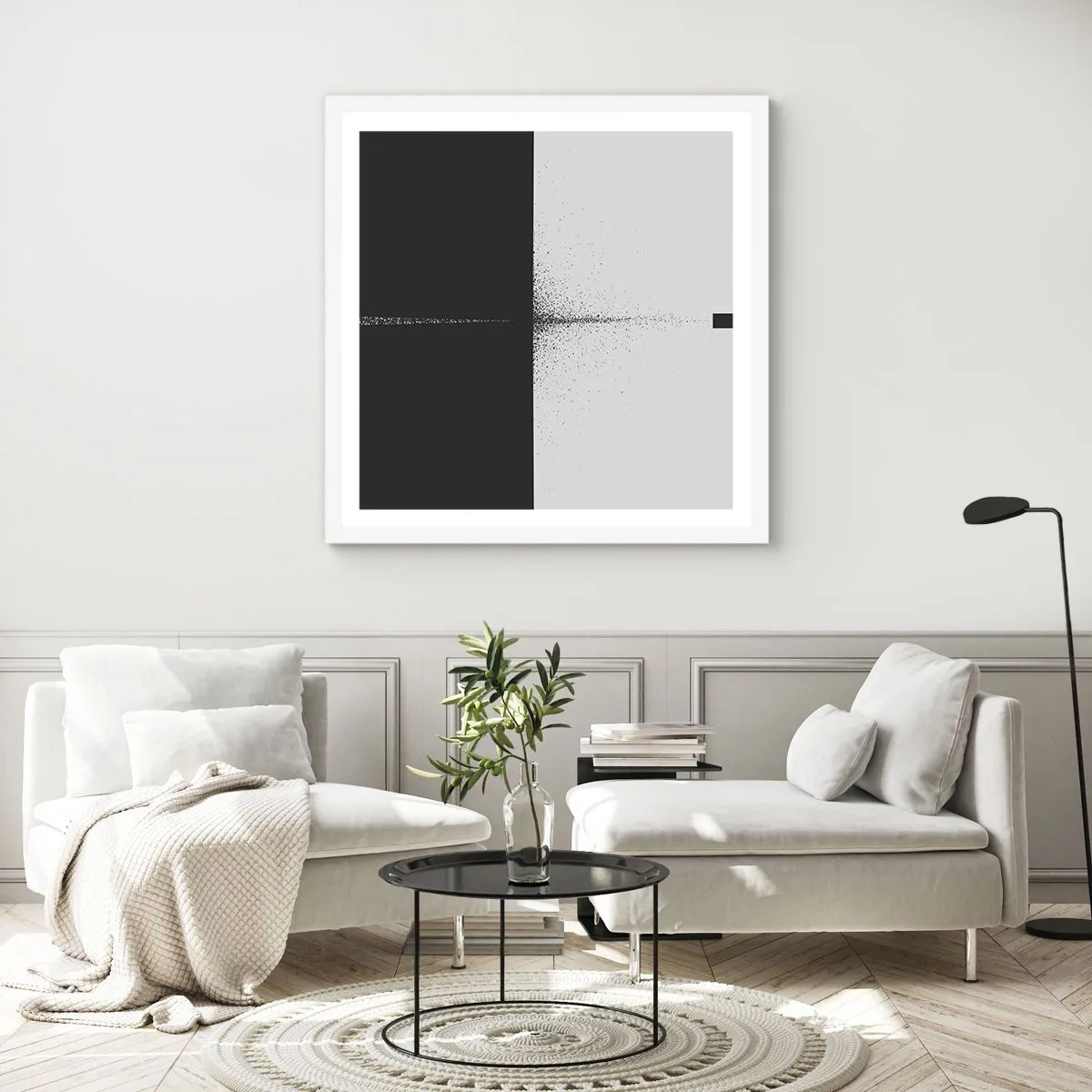 Affiche dans un cadre blanc - Poster - Droit au but - 30x30 cm