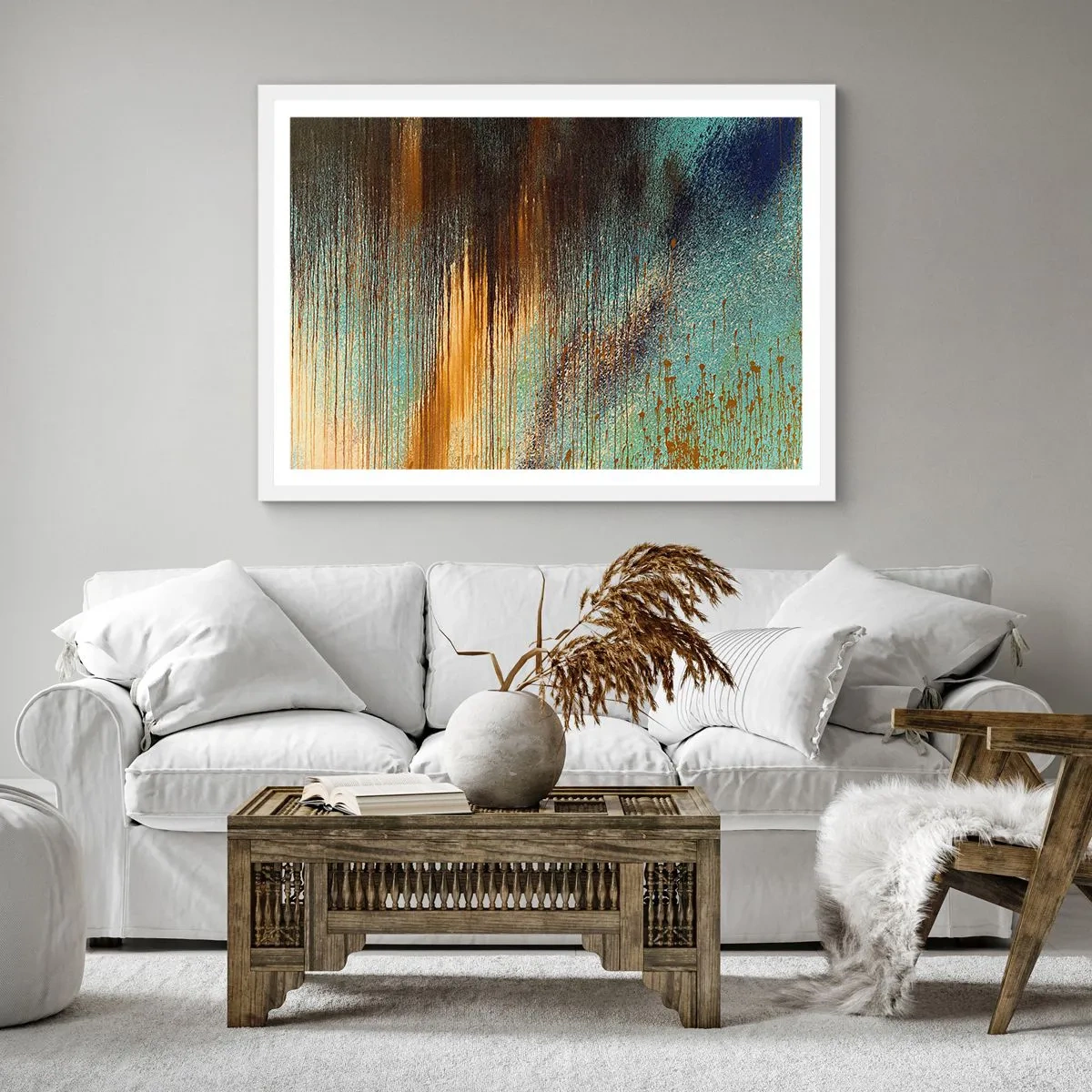 Affiche dans un cadre blanc - Poster - Une composition de couleirs non fortuite - 50x50 cm