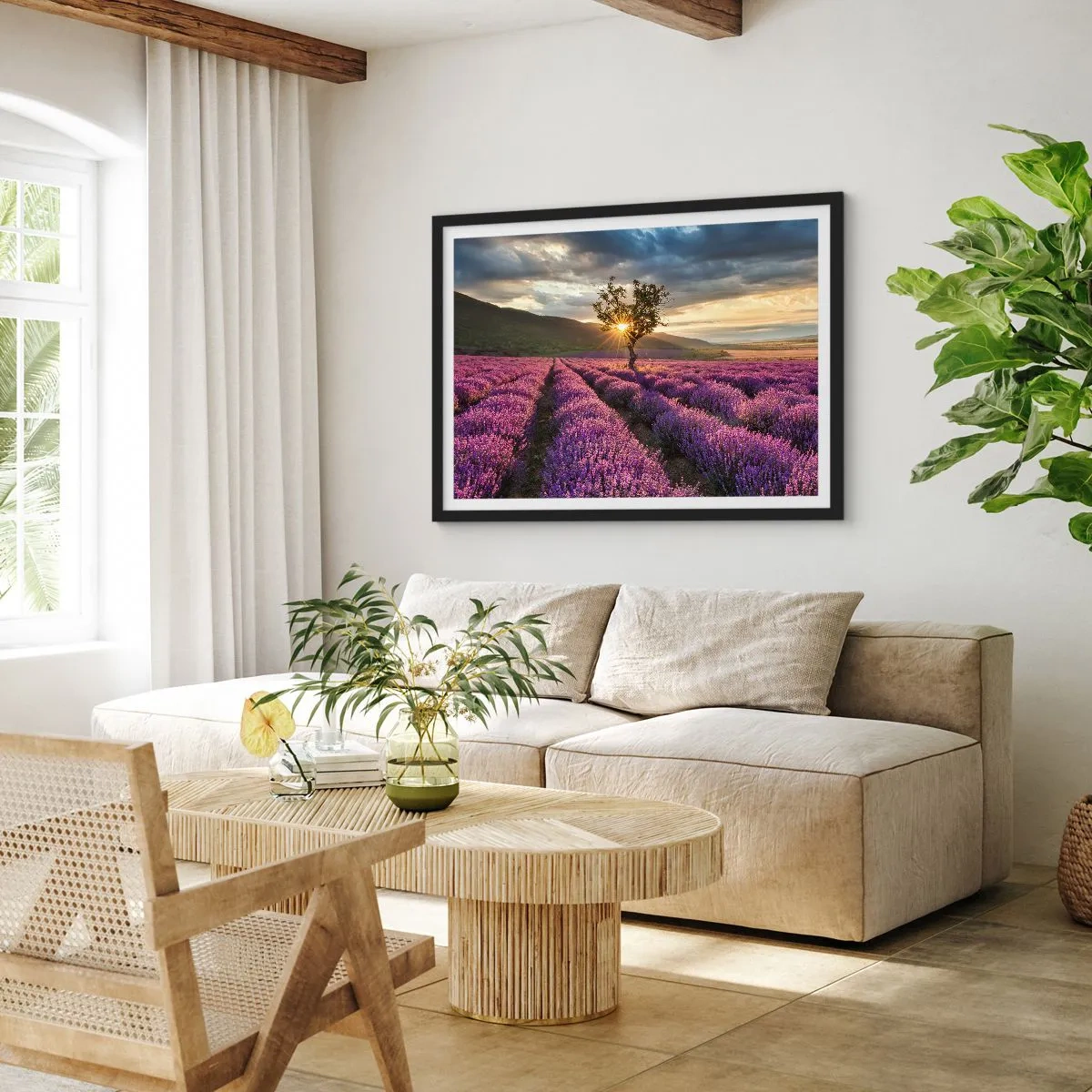 Affiche dans un cadre noir - Poster - Arôme de couleur lilas - 40x30 cm