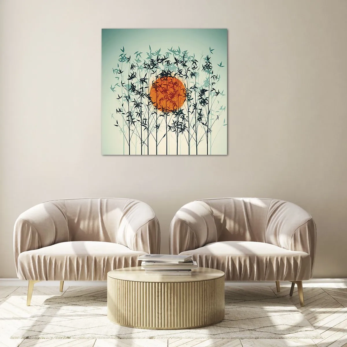 Impression sur verre - Image sur verre - Soleil japonnais - 50x50 cm