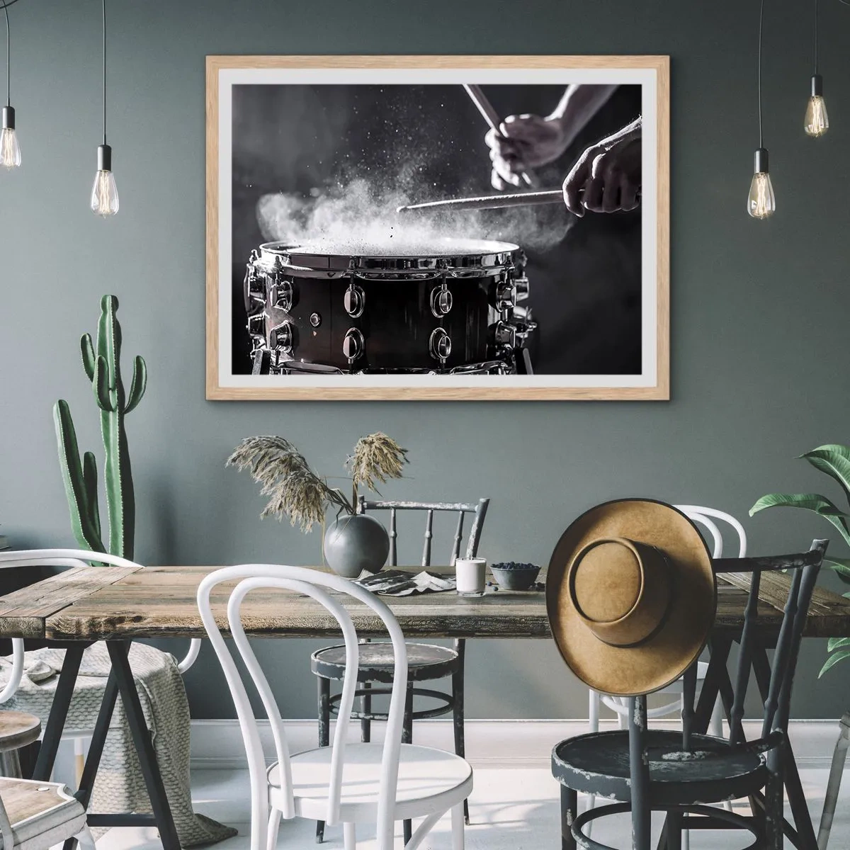 Affiche dans un chêne clair - Poster - Tempo de la musique - 50x40 cm