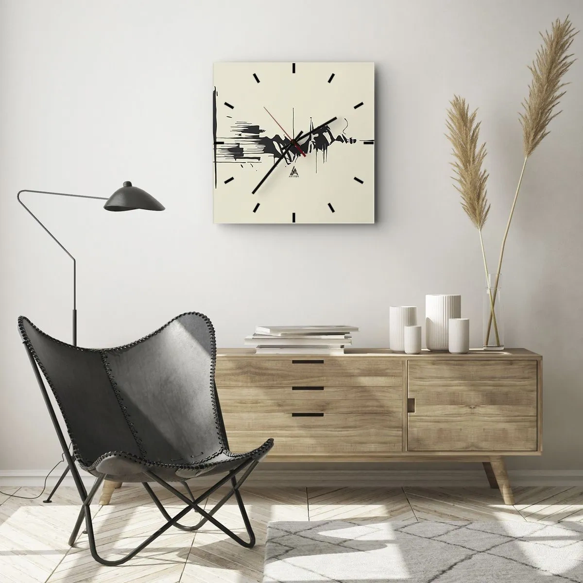 Horloge murale - Pendule murale - Abstraction hâtive - 40x40 cm