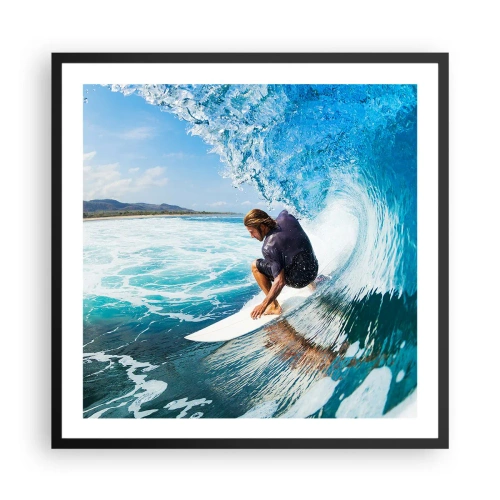 Affiche dans un cadre noir - Poster - Danse avec les vagues - 60x60 cm