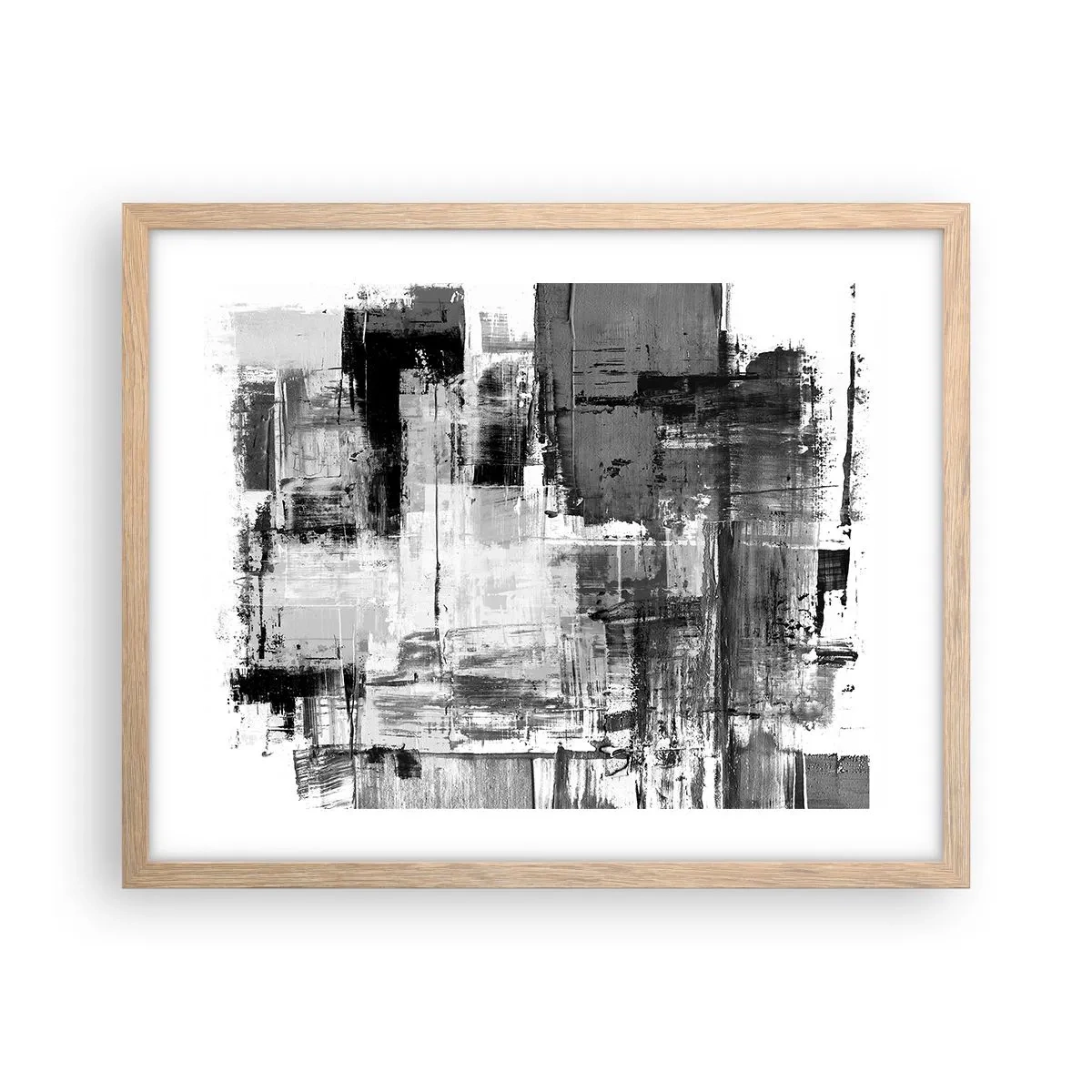 Affiche dans un chêne clair - Poster - Le gris est beau - 50x40 cm