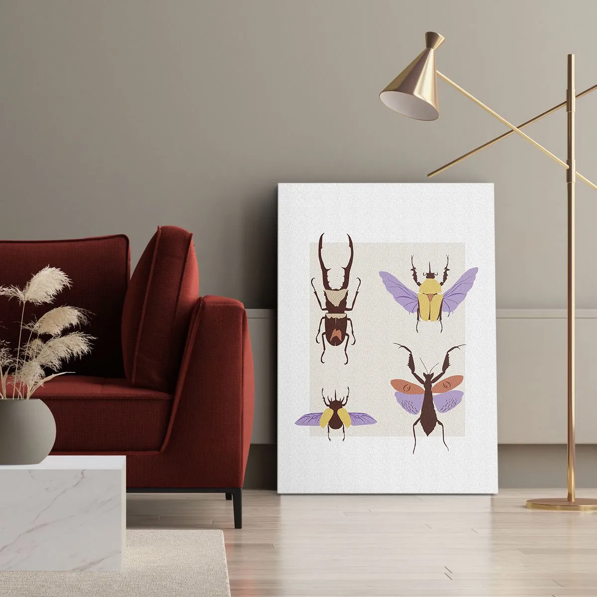 Impression sur toile - Image sur toile - Le monde des insectes - 45x80 cm