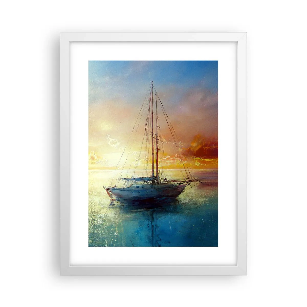 Affiche dans un cadre blanc - Poster - Dans une baie dorée - 30x40 cm
